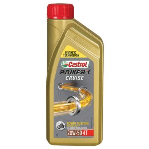 Castrol POWER1 Cruise 4T 20W-50 API SN Synthetic Engine Oil for Bikes (1L)