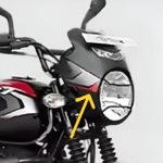 Headlamp Fairing Ebony Black With Red Decall For Bajaj CT125X